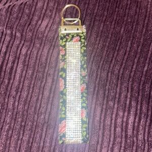 Frayed Rhinestone Wristlet Keychain